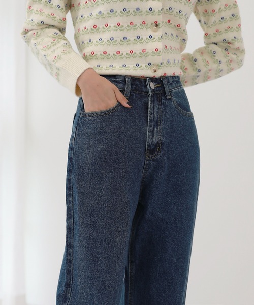 by muni:r（バイ ムニール）の「おすすめ! ハイウエスト ストレート デニム パンツ（デニムパンツ・レディース・グレー/ブルー・MEDIUM/SMALL）」の15枚目の写真