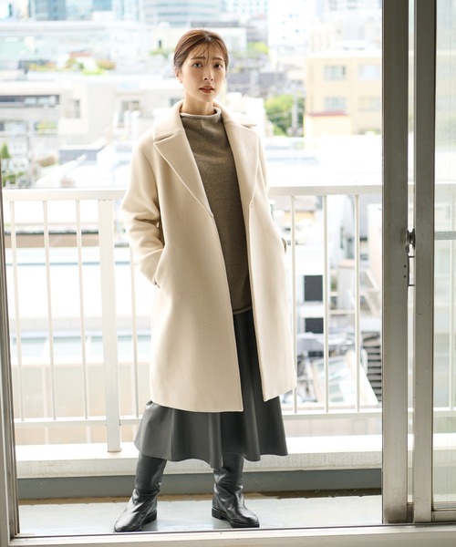 RIVE DROITE（リヴドロワ）の「飽きのこないシンプルなデザイン　マンテコチェスターコート（チェスターコート・レディース・アイボリー/モカ/スカイブルー・FREE）」の13枚目の写真