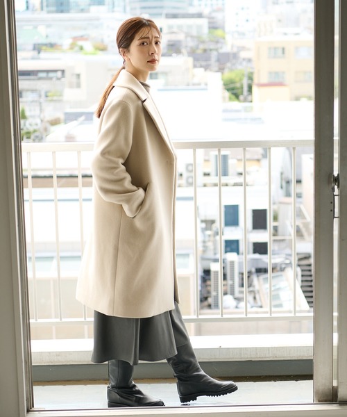 RIVE DROITE（リヴドロワ）の「飽きのこないシンプルなデザイン　マンテコチェスターコート（チェスターコート・レディース・アイボリー/モカ/スカイブルー・FREE）」の7枚目の写真