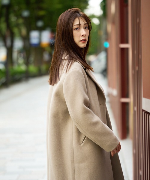 RIVE DROITE（リヴドロワ）の「飽きのこないシンプルなデザイン　マンテコチェスターコート（チェスターコート・レディース・アイボリー/モカ/スカイブルー・FREE）」の9枚目の写真