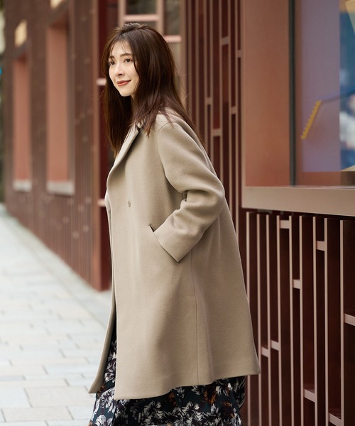 RIVE DROITE（リヴドロワ）の「飽きのこないシンプルなデザイン　マンテコチェスターコート（チェスターコート・レディース・アイボリー/モカ/スカイブルー・FREE）」の17枚目の写真