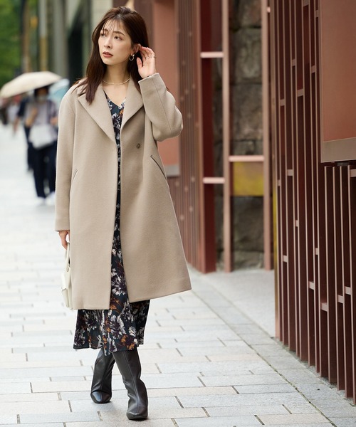 RIVE DROITE（リヴドロワ）の「飽きのこないシンプルなデザイン　マンテコチェスターコート（チェスターコート・レディース・アイボリー/モカ/スカイブルー・FREE）」の14枚目の写真