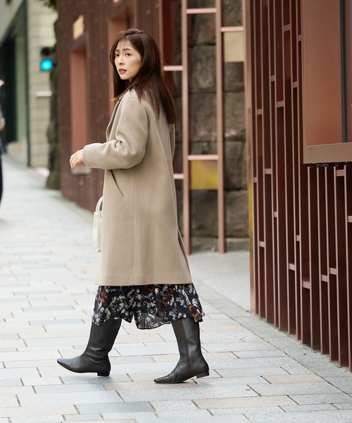 RIVE DROITE（リヴドロワ）の「飽きのこないシンプルなデザイン　マンテコチェスターコート（チェスターコート・レディース・アイボリー/モカ/スカイブルー・FREE）」の8枚目の写真