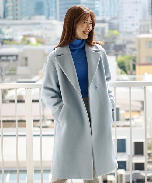 RIVE DROITE（リヴドロワ）の「飽きのこないシンプルなデザイン　マンテコチェスターコート（チェスターコート・レディース・アイボリー/モカ/スカイブルー・FREE）」の12枚目の写真