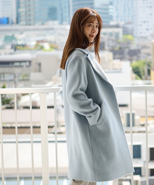 RIVE DROITE（リヴドロワ）の「飽きのこないシンプルなデザイン　マンテコチェスターコート（チェスターコート・レディース・アイボリー/モカ/スカイブルー・FREE）」の10枚目の写真