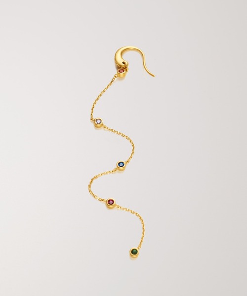 PAS TIERRA（パティエラ）の「-Sol- マルチカラーステーションロングピアス(片耳用)（ピアス（片耳用）・レディース・イエローゴールド・FREE）」の2枚目の写真