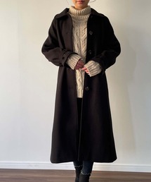 JUNOAH | 袖ベルトステンカラーロングコート(ステンカラーコート)