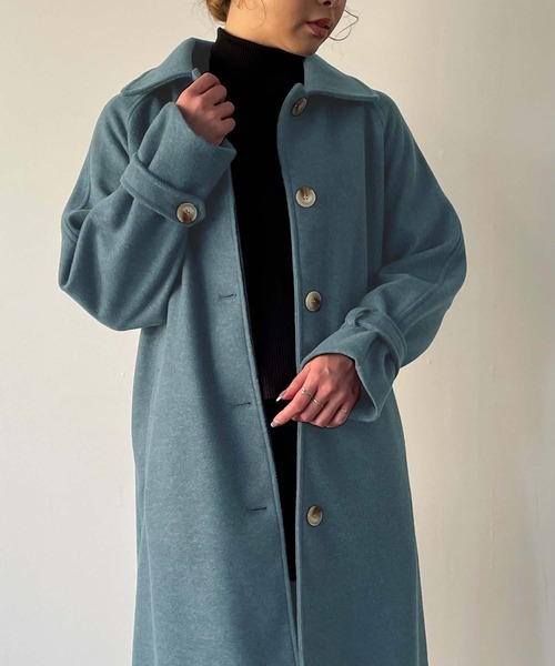 JUNOAH(ジュノア)の「袖ベルトステンカラーロングコート(ステンカラーコート・レディース・ブラック/ブラウン/ターコイズブルー/アイボリー/ブルーグレー・MEDIUM/LARGE/X-LARGE)」の14枚目の写真