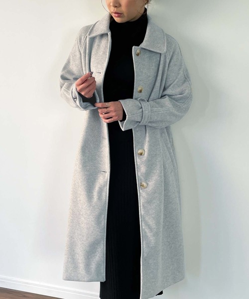 JUNOAH(ジュノア)の「袖ベルトステンカラーロングコート(ステンカラーコート・レディース・ブラック/ブラウン/ターコイズブルー/アイボリー/ブルーグレー・MEDIUM/LARGE/X-LARGE)」の22枚目の写真