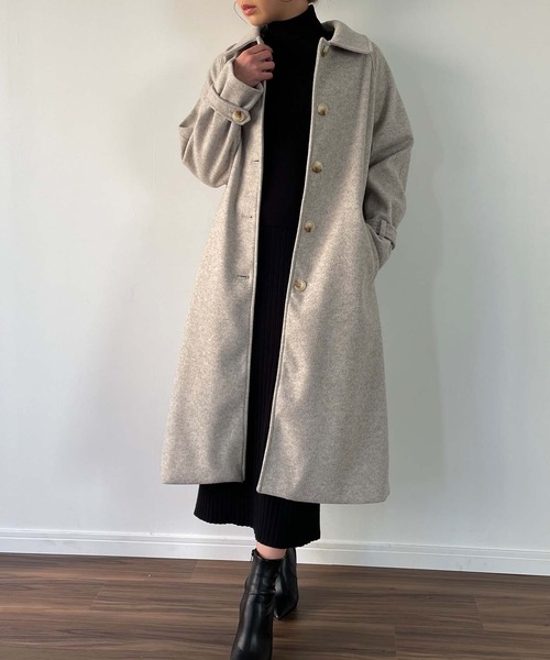 JUNOAH(ジュノア)の「袖ベルトステンカラーロングコート(ステンカラーコート・レディース・ブラック/ブラウン/ターコイズブルー/アイボリー/ブルーグレー・MEDIUM/LARGE/X-LARGE)」の20枚目の写真