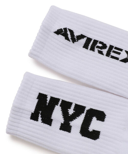 AVIREX（アヴィレックス）の「NYC リブ ソックス / NYC RIB SOCKS / アヴィレックス / AVIREX（ソックス/靴下・メンズ・ホワイト/ブラック/オレンジ・FREE）」の5枚目の写真