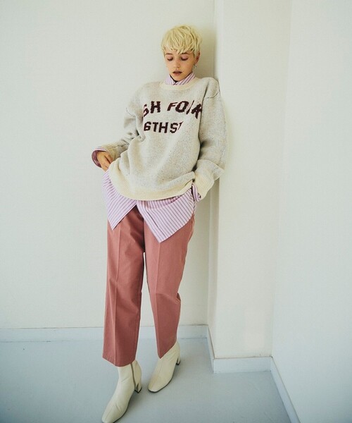 FREAK'S STORE（フリークスストア）の「ビッグロゴニット（ニット/セーター・レディース・オフホワイト/グリーン/ネイビー/ブラック・ﾌﾘ-）」の12枚目の写真