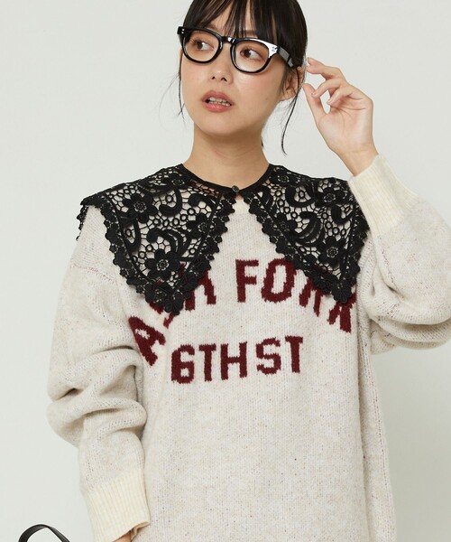 FREAK'S STORE（フリークスストア）の「ビッグロゴニット（ニット/セーター・レディース・オフホワイト/グリーン/ネイビー/ブラック・ﾌﾘ-）」の16枚目の写真