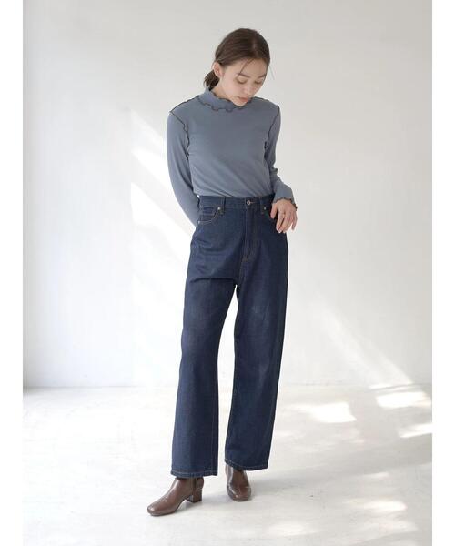 earth music&ecology（アースミュージックアンドエコロジー）の「リブメローカットソー＊（Tシャツ/カットソー・レディース・アイボリー/ブラック/ブルー/モカ・M/S）」の7枚目の写真