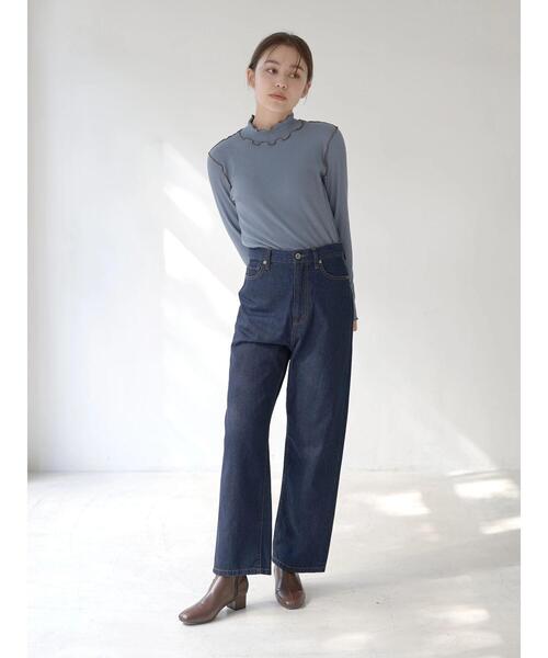 earth music&ecology（アースミュージックアンドエコロジー）の「リブメローカットソー＊（Tシャツ/カットソー・レディース・アイボリー/ブラック/ブルー/モカ・M/S）」の8枚目の写真