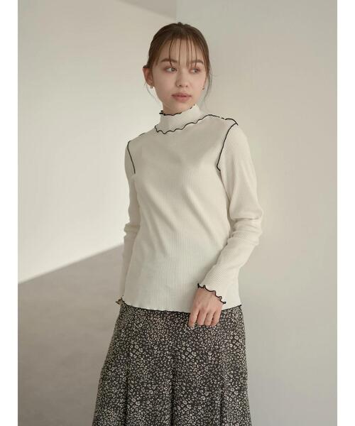 earth music&ecology（アースミュージックアンドエコロジー）の「リブメローカットソー＊（Tシャツ/カットソー・レディース・アイボリー/ブラック/ブルー/モカ・M/S）」の9枚目の写真