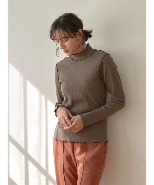 earth music&ecology（アースミュージックアンドエコロジー）の「リブメローカットソー＊（Tシャツ/カットソー・レディース・アイボリー/ブラック/ブルー/モカ・M/S）」の12枚目の写真