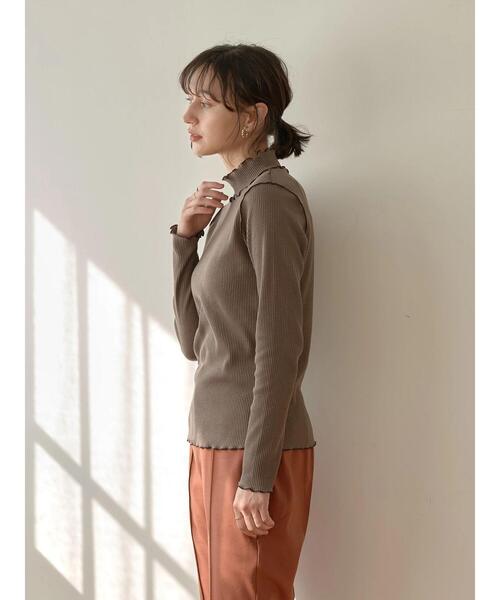 earth music&ecology（アースミュージックアンドエコロジー）の「リブメローカットソー＊（Tシャツ/カットソー・レディース・アイボリー/ブラック/ブルー/モカ・M/S）」の13枚目の写真