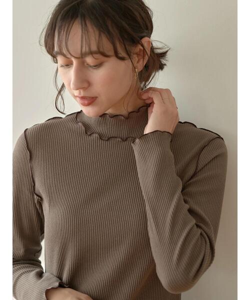 earth music&ecology（アースミュージックアンドエコロジー）の「リブメローカットソー＊（Tシャツ/カットソー・レディース・アイボリー/ブラック/ブルー/モカ・M/S）」の18枚目の写真