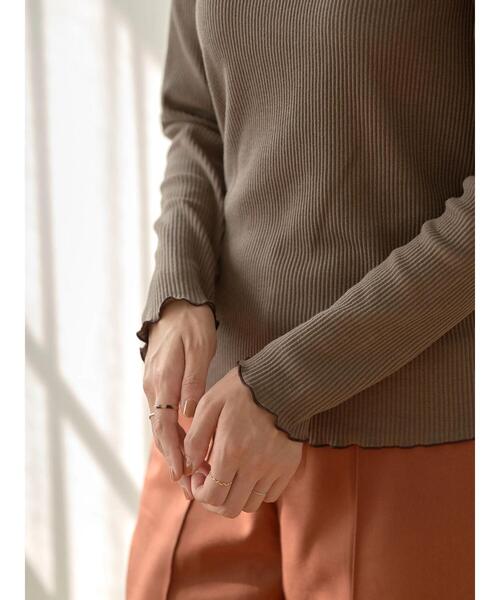 earth music&ecology（アースミュージックアンドエコロジー）の「リブメローカットソー＊（Tシャツ/カットソー・レディース・アイボリー/ブラック/ブルー/モカ・M/S）」の19枚目の写真