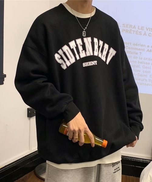 NOWLE(ノウル)の「【NOWLE】カレッジロゴ カラー スウェット(スウェット・メンズ・ブラック/グレー/ホワイト/ブルー・MEDIUM/LARGE/X-LARGE/XX-LARGE)」の3枚目の写真