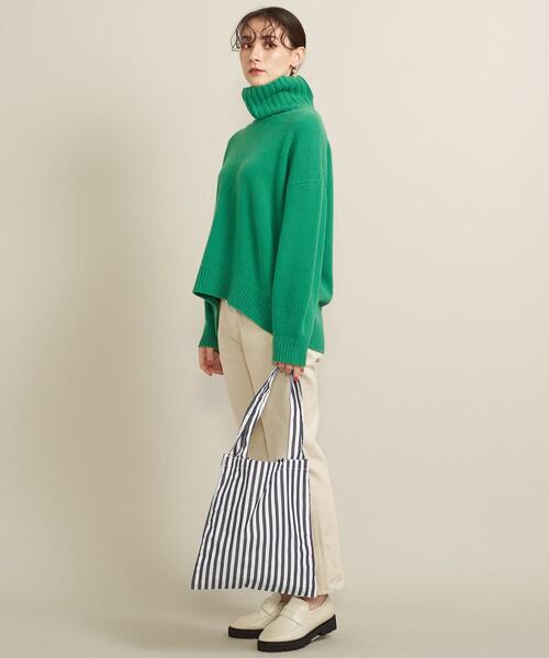 BEAUTY&YOUTH UNITED ARROWS(ビューティーアンドユースユナイテッドアローズ)の「BY ストライプポータブルバッグ ∴(トートバッグ・レディース・ライトピンク/ベージュ/ネイビー/ライトブルー・FREE)」の6枚目の写真
