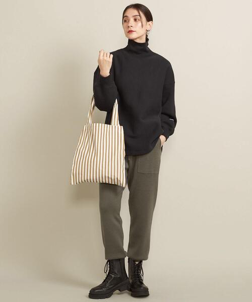 BEAUTY&YOUTH UNITED ARROWS（ビューティーアンドユースユナイテッドアローズ）の「BY ストライプポータブルバッグ ∴（トートバッグ・レディース・ベージュ/ライトブルー/ライトピンク/ネイビー・FREE）」の6枚目の写真