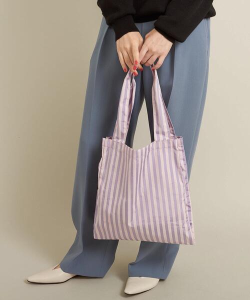 BEAUTY&YOUTH UNITED ARROWS(ビューティーアンドユースユナイテッドアローズ)の「BY ストライプポータブルバッグ ∴(トートバッグ・レディース・ライトピンク/ベージュ/ネイビー/ライトブルー・FREE)」の17枚目の写真