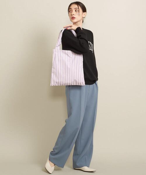 BEAUTY&YOUTH UNITED ARROWS（ビューティーアンドユースユナイテッドアローズ）の「BY ストライプポータブルバッグ ∴（トートバッグ・レディース・ベージュ/ライトブルー/ライトピンク/ネイビー・FREE）」の14枚目の写真