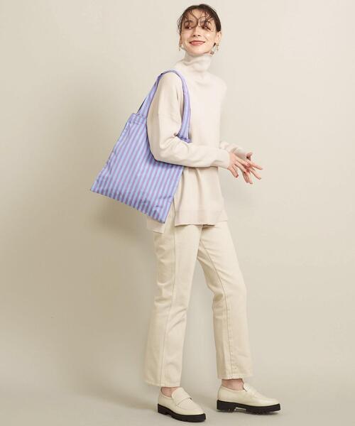 BEAUTY&YOUTH UNITED ARROWS（ビューティーアンドユースユナイテッドアローズ）の「BY ストライプポータブルバッグ ∴（トートバッグ・レディース・ベージュ/ライトブルー/ライトピンク/ネイビー・FREE）」の11枚目の写真