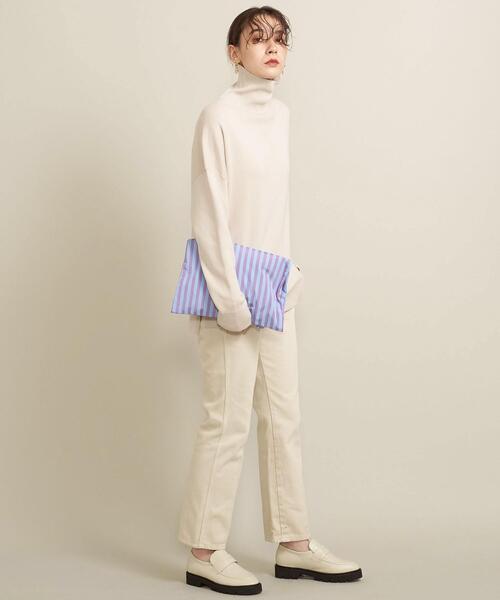 BEAUTY&YOUTH UNITED ARROWS（ビューティーアンドユースユナイテッドアローズ）の「BY ストライプポータブルバッグ ∴（トートバッグ・レディース・ベージュ/ライトブルー/ライトピンク/ネイビー・FREE）」の7枚目の写真