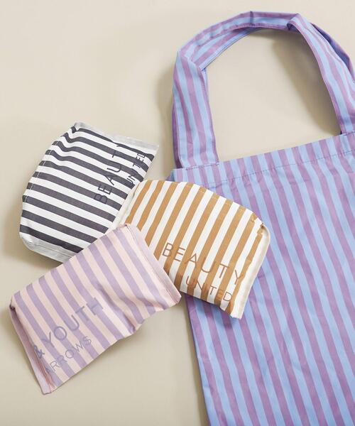 BEAUTY&YOUTH UNITED ARROWS(ビューティーアンドユースユナイテッドアローズ)の「BY ストライプポータブルバッグ ∴(トートバッグ・レディース・ライトピンク/ベージュ/ネイビー/ライトブルー・FREE)」の15枚目の写真