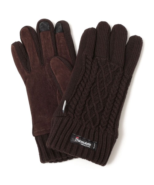 SHIPS any(シップス エニィ)の「SHIPS any: ケーブル ニット グローブ(手袋・メンズ・ブラウン/ブラック/ネイビー・ONE SIZE)」の2枚目の写真