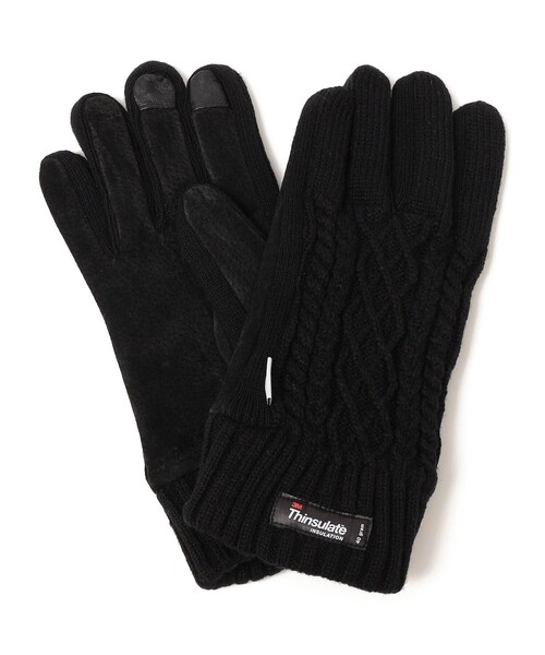 SHIPS any(シップス エニィ)の「SHIPS any: ケーブル ニット グローブ(手袋・メンズ・ブラウン/ブラック/ネイビー・ONE SIZE)」の1枚目の写真