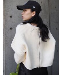 EVRIS | バックZIPクロップドニットトップス(ニット/セーター)
