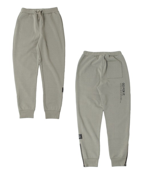 GLAZOS（グラソス）の「[テーパード]裏ベロア・裾ファスナーデザインパンツ（スウェットパンツ・キッズ・ブラック/ダークグリーン/グレー・130cm/140cm/150cm/160cm/170cm）」の3枚目の写真