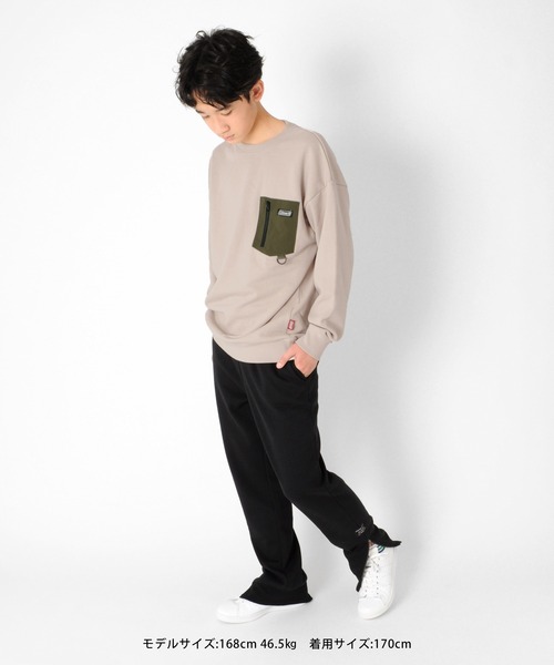 GLAZOS（グラソス）の「[テーパード]裏ベロア・裾ファスナーデザインパンツ（スウェットパンツ・キッズ・ブラック/ダークグリーン/グレー・130cm/140cm/150cm/160cm/170cm）」の11枚目の写真