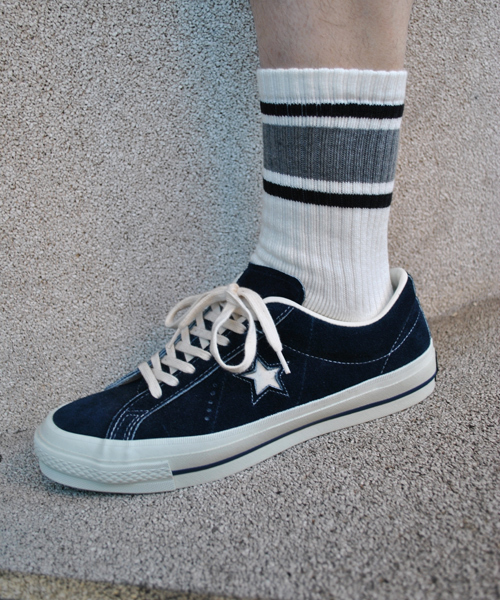 SILAS(サイラス)の「LINE SOX WALLY(ソックス/靴下・メンズ・グレー/ネイビー・ONE SIZE)」の6枚目の写真