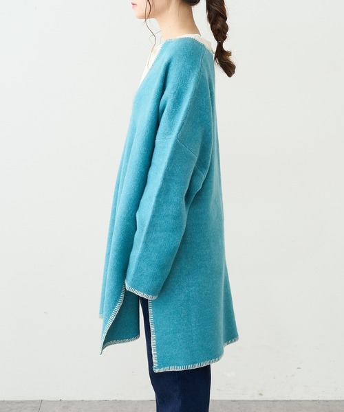 PUAL CE CIN（ピュアルセシン）の「圧縮総針ニットチュニック（ニット/セーター・レディース・チャコールグレー/グリーン/オートミール・FREE）」の16枚目の写真