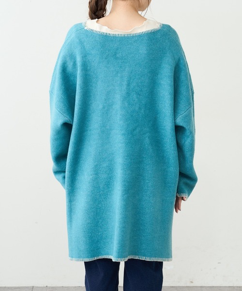 PUAL CE CIN（ピュアルセシン）の「圧縮総針ニットチュニック（ニット/セーター・レディース・チャコールグレー/グリーン/オートミール・FREE）」の21枚目の写真