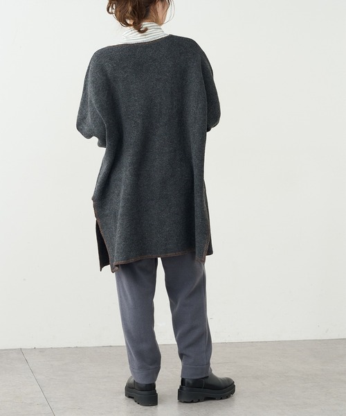 PUAL CE CIN（ピュアルセシン）の「圧縮総針ニットチュニック（ニット/セーター・レディース・チャコールグレー/グリーン/オートミール・FREE）」の9枚目の写真