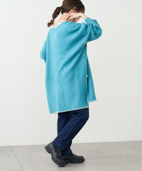 PUAL CE CIN（ピュアルセシン）の「圧縮総針ニットチュニック（ニット/セーター・レディース・チャコールグレー/グリーン/オートミール・FREE）」の18枚目の写真