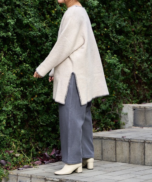 PUAL CE CIN（ピュアルセシン）の「圧縮総針ニットチュニック（ニット/セーター・レディース・チャコールグレー/グリーン/オートミール・FREE）」の20枚目の写真