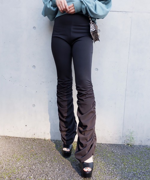 SPIRALGIRL（スパイラルガール）の「サイドギャザーフレアパンツ（その他パンツ・レディース・ブラック/ゼブラ・FREE）」の19枚目の写真