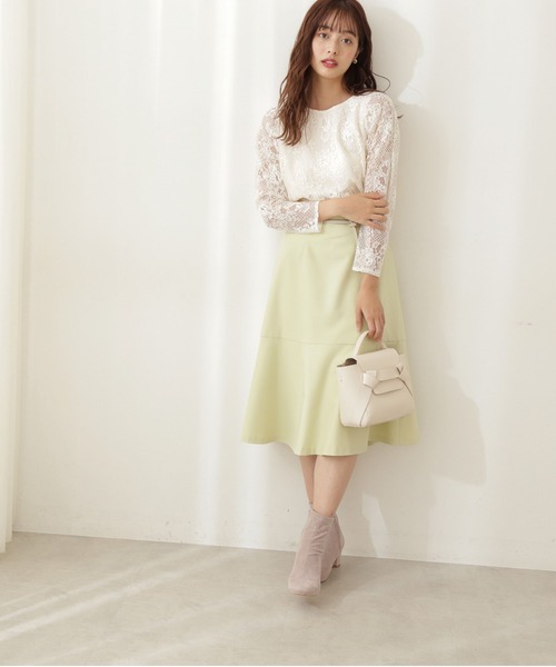 PROPORTION BODY DRESSING（プロポーションボディドレッシング）の「リボン合皮ベルト付きマーメイドスカート / 1212120206（スカート・レディース・ベージュ/ライトグリーン/イエロー系その他・SMALL/MEDIUM/X-SMALL）」の7枚目の写真