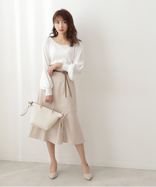 PROPORTION BODY DRESSING（プロポーションボディドレッシング）の「リボン合皮ベルト付きマーメイドスカート / 1212120206（スカート・レディース・ベージュ/ライトグリーン/イエロー系その他・SMALL/MEDIUM/X-SMALL）」の5枚目の写真