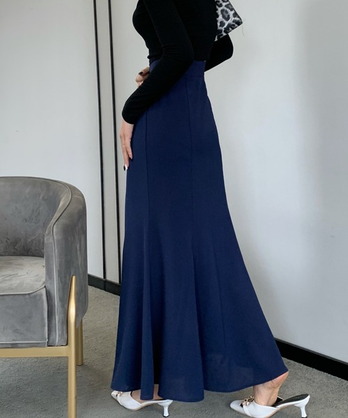 Diosfront（ディオスフロント）の「カラージョーゼットマーメイドロングスカート（スカート・レディース・ブラック/ブラウン/モカ/ネイビー/ピンク/ダークグリーン/アイボリー・L/M/S）」の7枚目の写真