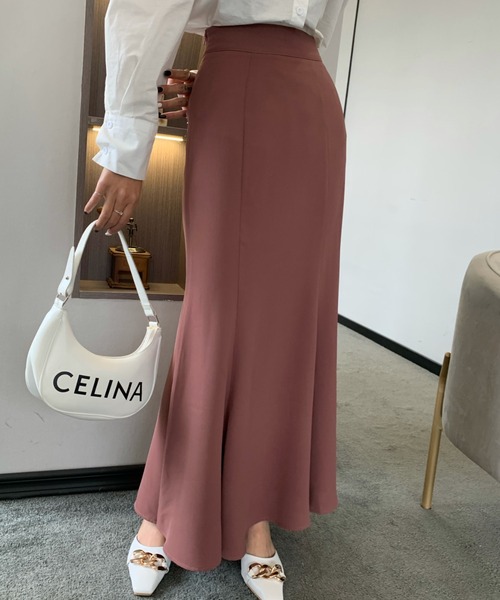 Diosfront（ディオスフロント）の「カラージョーゼットマーメイドロングスカート（スカート・レディース・ブラック/ブラウン/モカ/ネイビー/ピンク/ダークグリーン/アイボリー・L/M/S）」の10枚目の写真