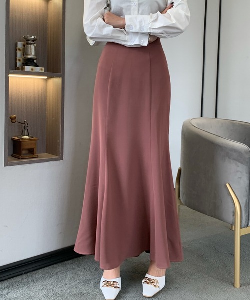 Diosfront（ディオスフロント）の「カラージョーゼットマーメイドロングスカート（スカート・レディース・ブラック/ブラウン/モカ/ネイビー/ピンク/ダークグリーン/アイボリー・L/M/S）」の11枚目の写真