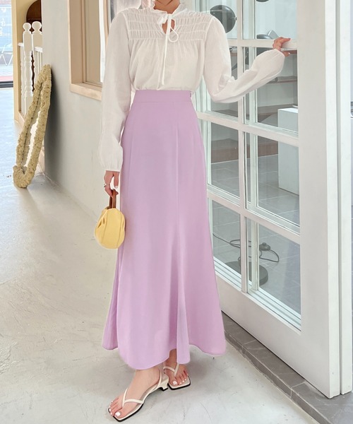 Diosfront（ディオスフロント）の「カラージョーゼットマーメイドロングスカート（スカート・レディース・ブラック/ブラウン/モカ/ネイビー/ピンク/ダークグリーン/アイボリー・L/M/S）」の20枚目の写真